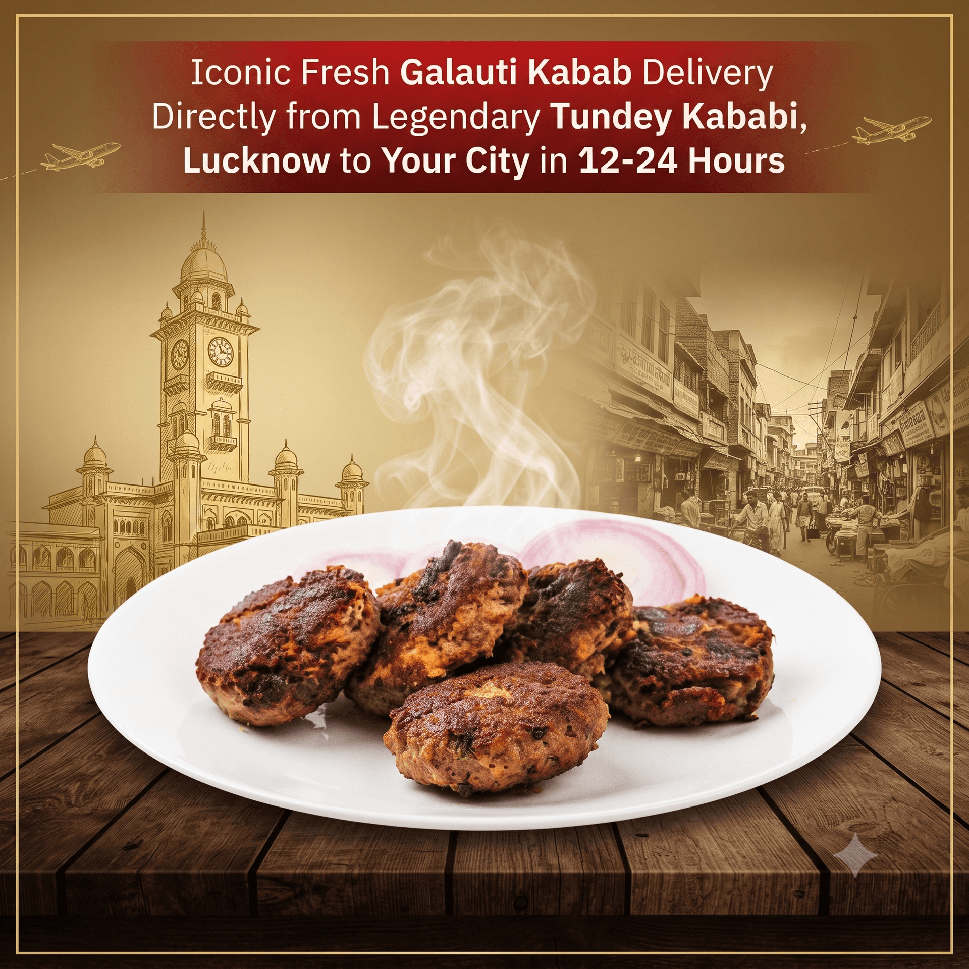 Mutton Galauti Kebab (Four pieces)- Tundey Kababi, Lucknow